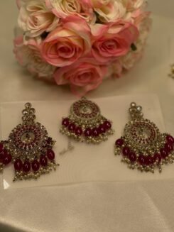 Maroon Tikka with Danglers